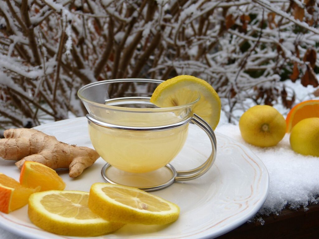 ginger, hot lemon, tea- littlegovinda.com