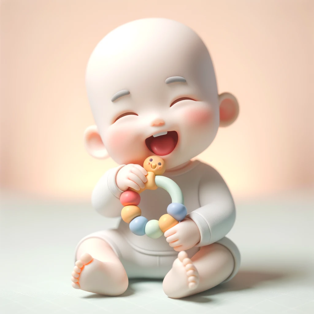 Teething and sleep. 
child chewing toy